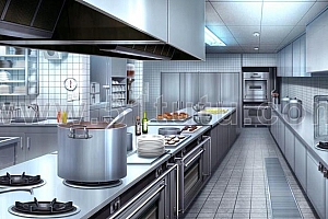 厨房背景场景各种角度场景设计参考2307500248