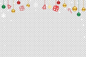 圣诞节素材PNG透明背景免抠图圣诞树老人雪花00004