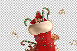 圣诞节素材PNG透明背景免抠图圣诞树老人雪花00053