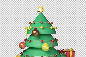 圣诞节素材PNG透明背景免抠图圣诞树老人雪花00097