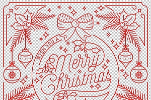 圣诞节素材PNG透明背景免抠图圣诞树老人雪花00116