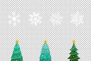 圣诞节素材PNG透明背景免抠图圣诞树老人雪花00129