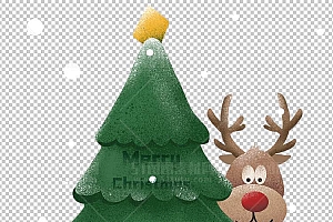 圣诞节素材PNG透明背景免抠图圣诞树老人雪花00131