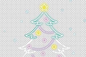 圣诞节素材PNG透明背景免抠图圣诞树老人雪花00208
