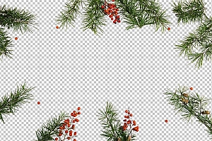 圣诞节素材PNG透明背景免抠图圣诞树老人雪花00232