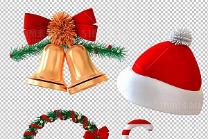 圣诞节素材PNG透明背景免抠图圣诞树老人雪花00233