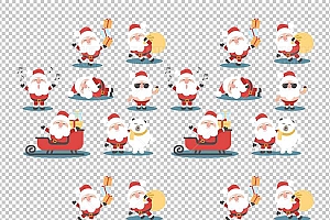 圣诞节素材PNG透明背景免抠图圣诞树老人雪花00258