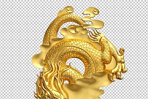 3D插画2024龙年PNG免抠图透明背景00061