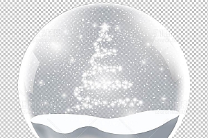 圣诞节素材PNG透明背景免抠图圣诞树老人雪花00295