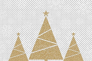 圣诞节素材PNG透明背景免抠图圣诞树老人雪花00407