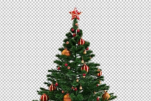 圣诞节素材PNG透明背景免抠图圣诞树老人雪花00439