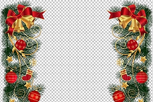 圣诞节素材PNG透明背景免抠图圣诞树老人雪花00473
