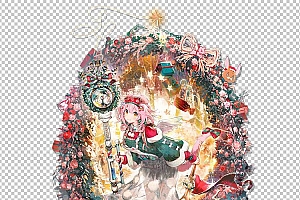 圣诞节素材PNG透明背景免抠图圣诞树老人雪花00479