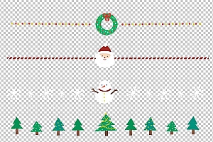 圣诞节素材PNG透明背景免抠图圣诞树老人雪花00507