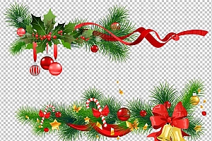 圣诞节素材PNG透明背景免抠图圣诞树老人雪花00588