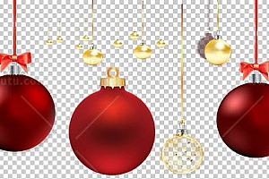 圣诞节素材PNG透明背景免抠图圣诞树老人雪花00676