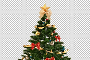 圣诞节素材PNG透明背景免抠图圣诞树老人雪花00692