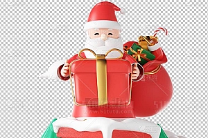 圣诞节素材PNG透明背景免抠图圣诞树老人雪花00848