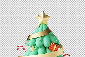 圣诞节素材PNG透明背景免抠图圣诞树老人雪花00861