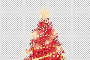 圣诞节素材PNG透明背景免抠图圣诞树老人雪花00884