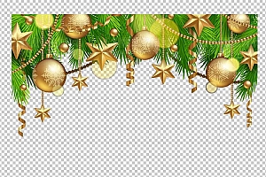 圣诞节素材PNG透明背景免抠图圣诞树老人雪花00907
