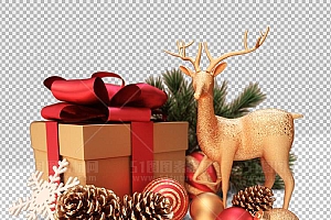 圣诞节素材PNG透明背景免抠图圣诞树老人雪花01015