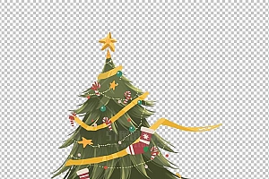 圣诞节素材PNG透明背景免抠图圣诞树老人雪花01016