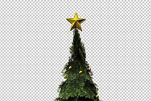 圣诞节素材PNG透明背景免抠图圣诞树老人雪花01065