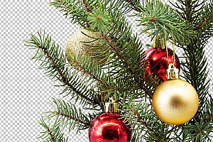 圣诞节素材PNG透明背景免抠图圣诞树老人雪花01075