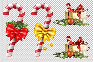 圣诞节素材PNG透明背景免抠图圣诞树老人雪花01094