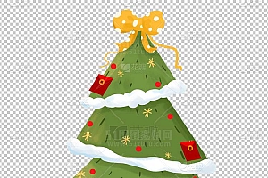 圣诞节素材PNG透明背景免抠图圣诞树老人雪花01131