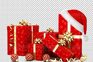 圣诞节素材PNG透明背景免抠图圣诞树老人雪花01222