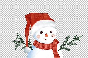 圣诞节素材PNG透明背景免抠图圣诞树老人雪花01252