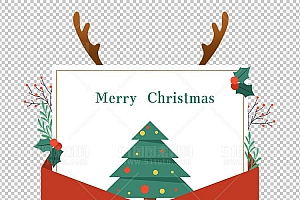 圣诞节素材PNG透明背景免抠图圣诞树老人雪花01292