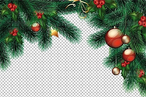 圣诞节素材PNG透明背景免抠图圣诞树老人雪花01307