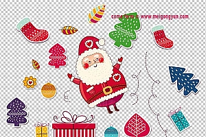 圣诞节素材PNG透明背景免抠图圣诞树老人雪花01611