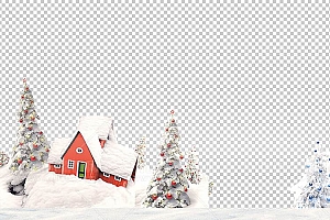 圣诞节素材PNG透明背景免抠图圣诞树老人雪花01697