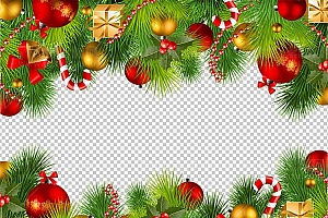 圣诞节素材PNG透明背景免抠图圣诞树老人雪花01821