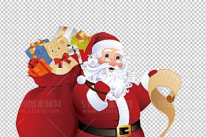 圣诞节素材PNG透明背景免抠图圣诞树老人雪花01857