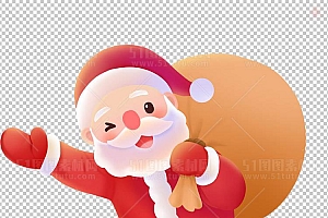 圣诞节素材PNG透明背景免抠图圣诞树老人雪花01945