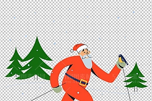 圣诞节素材PNG透明背景免抠图圣诞树老人雪花02022