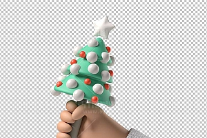 圣诞节素材PNG透明背景免抠图圣诞树老人雪花02079
