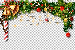 圣诞节素材PNG透明背景免抠图圣诞树老人雪花02085
