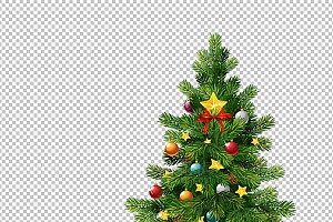 圣诞节素材PNG透明背景免抠图圣诞树老人雪花02093