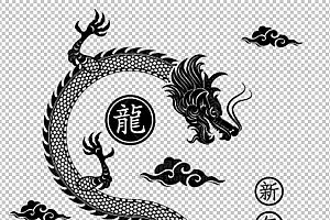 中国风古典龙凤剪纸PNG免抠图透明背景00265