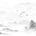 中国风景上水图笔墨画PNG免扣图背景透明图23110600054