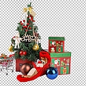 圣诞节素材PNG透明背景免抠图圣诞树老人雪花02098