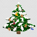 圣诞节素材PNG透明背景免抠图圣诞树老人雪花02114