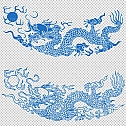 中国风古典龙凤剪纸PNG免抠图透明背景00370