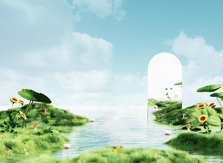 高清C4D背景产品背景场景产品台素材2306801909